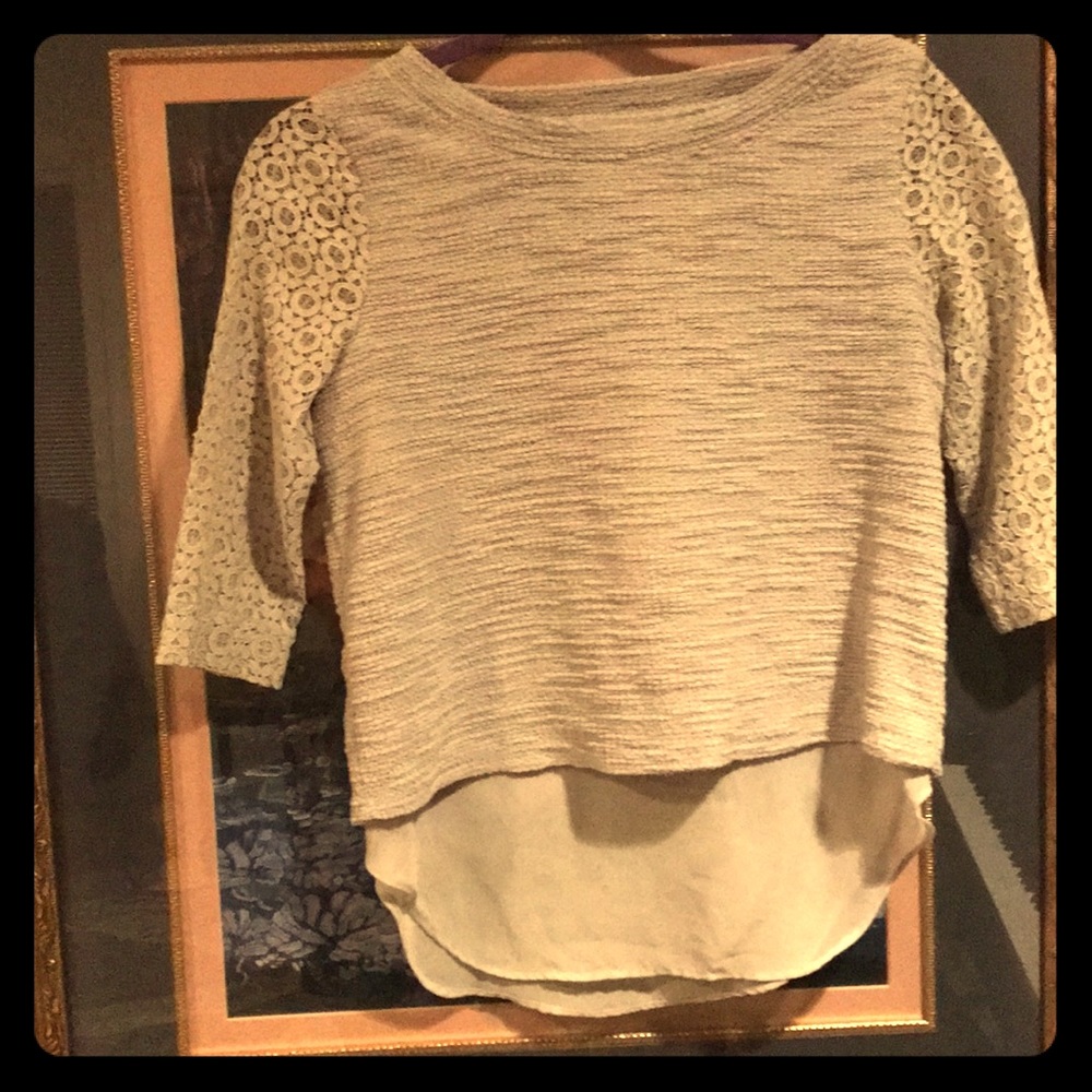 🤑Lace and knit sweater